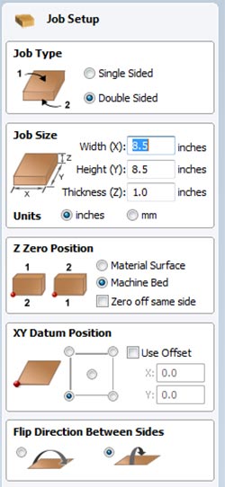 Vectric VCarve Desktop two-sided machining setup