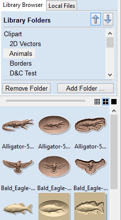 Vectric VCarve Desktop Clipart Browser