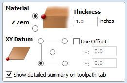 Vectric VCarve Pro Material Setup