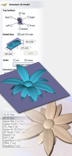 Vectric Aspire Import 3D Models & Clip Art 