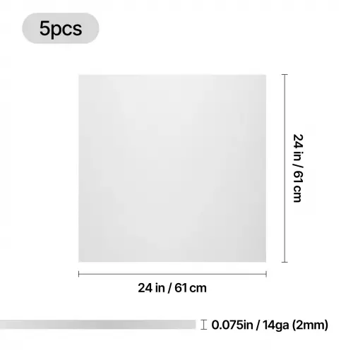 xTool - 2 mm ren aluminiumplåt 1060, 61 × 61 cm (5 st)