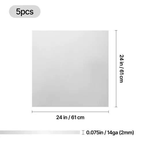 xTool - 2 mm Mild Steel Sheet Q235, 61 × 61 cm (5 pcs)