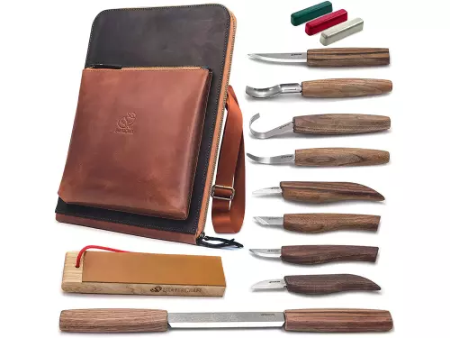 BeaverCraft - S50X - Deluxe Large Wood Carving Set With Walnut Handles 