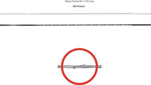 Niqua - Twister - Vastahampaallinen konelehtisahan terä 130mm, spiraali - No. 3 - 12kpl
