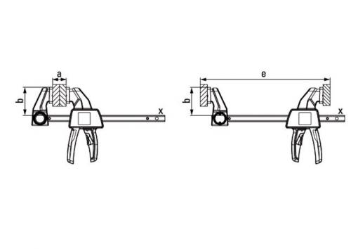 Bessey - One handed clamp EZS11-4SET - 2 clamps 110/40mm