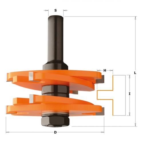 CMT - HW TENON CUTTING ROUTER BIT S=12  D=75X31,7