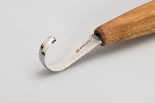 BeaverCraft – Spoon Carving Knife Deep Cut Bevels with Leather sheath - Lefthanded
