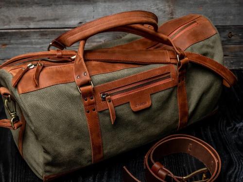Beavercraft - Journey - Canvas and Leather Travel Luggage Duffel Bag