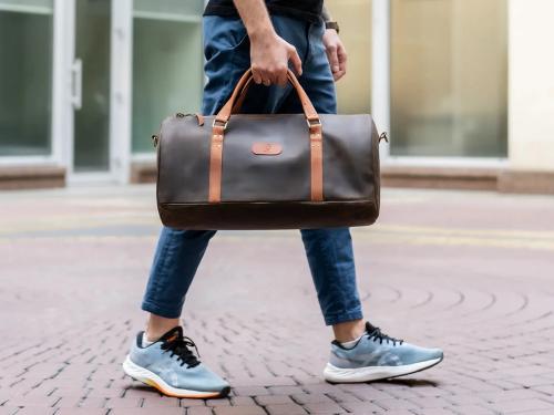 Beavercraft - Journey - Leather Travel Luggage Duffel Bag, Chocolate