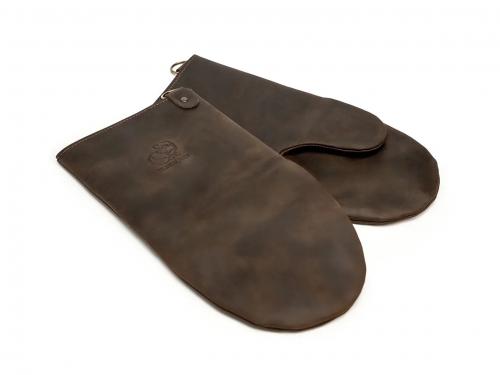 Beavercraft - Leather Heat-Resistant BBQ Grilling Gloves, Brown