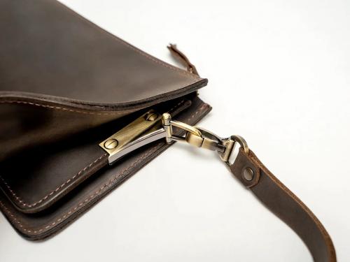 Beavercraft - Maverick - Leather Clutch Wristlet Hand Bag for Men, Chocolate