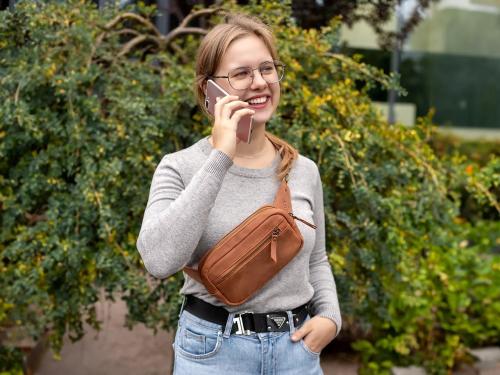 Beavercraft - Quest - Leather Waist Bag Fanny Pack Bum Bag for Men and Women, Brown
