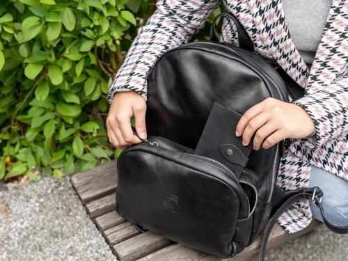 Beavercraft - Serenity - Leather Backpack for Women, Black