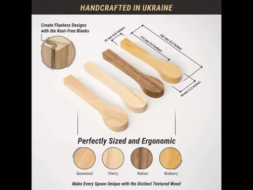 Beavercraft - Spoon Blanks Set (Basswood, Cherry, Mulberry, European Walnut)