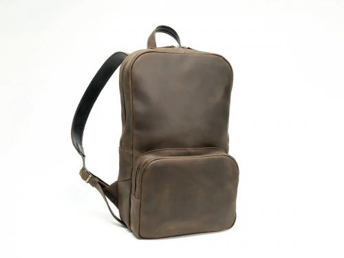 Beavercraft - Steadfast - Leather Laptop Backpack for Men, Chocolate
