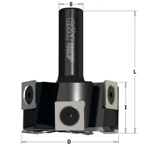 Plaanausjyrsinterä vaihtoteräpaloilla HW Z6+3 S=12 D=50.8x25.4x63.5