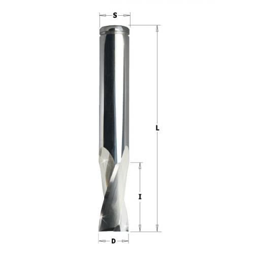 Suora Spiraalijyrsinterä Alumiinille Z2 HWM D=6x15x60 DX