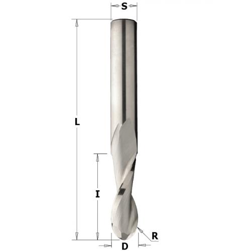 U-ura spiraalijyrsinterä HW Z2 S=8 D=8x32x80 R=4 RH