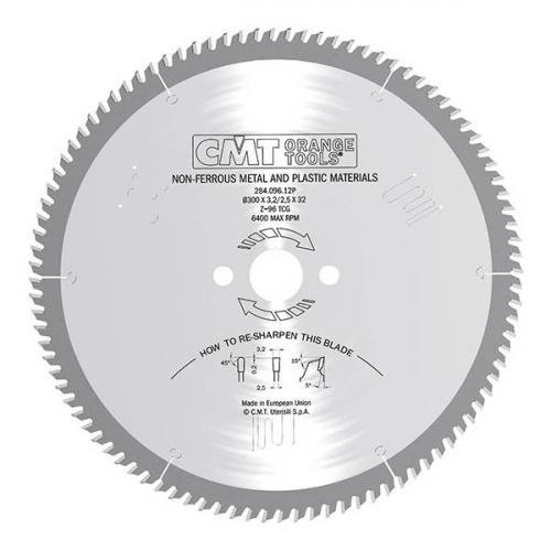 284.160.24H - CMT - SAW BLADE FOR NON-FERROUS METALS AND PLASTIC 160X2.2/1.6X20 Z=24 HWG  5° POS