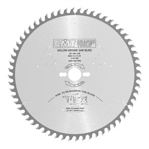 287.034.06H - CMT - HOLLOW-GROUND SAW BLADE 160X2.6/1.8X20 Z34 HDF