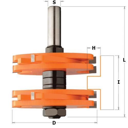 CMT - HW  TENON CUTTING ROUTER BIT S=12 D=75X44.5