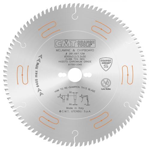 281.681.10M - CMT - CIRCULAR SAW BLADE CHROME HW 250X3.2/2.2X30 Z80 TCG-3°NEG