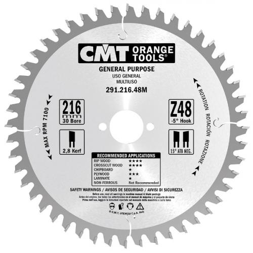 291.160.24H - CMT - PORTABLE SAW BLADE (UNIV.) 160X2.2/1.6X20 Z=24 ATB