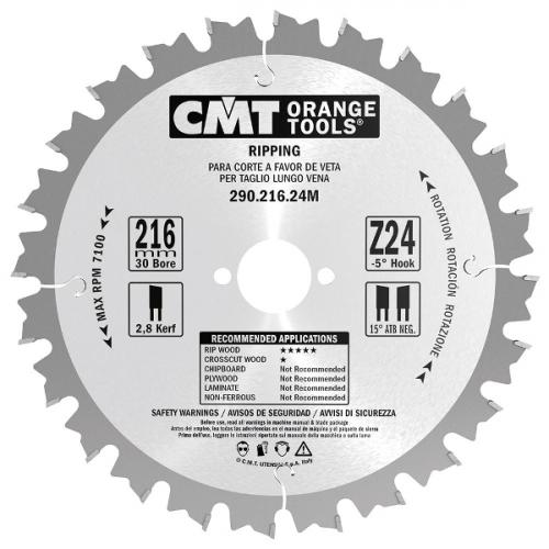 290.250.24M - CMT - RIPPING SAW BLADE 250X2.8X30 Z24 10ATB