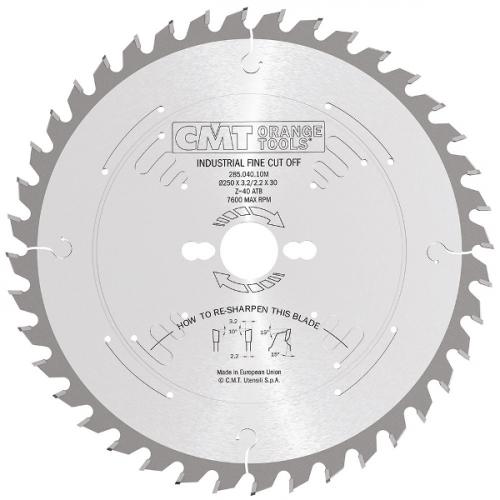285.040.10M - CMT - RIPPING-CROSSCUT SAW BLADE 250X3.2X30 Z40 10ATB