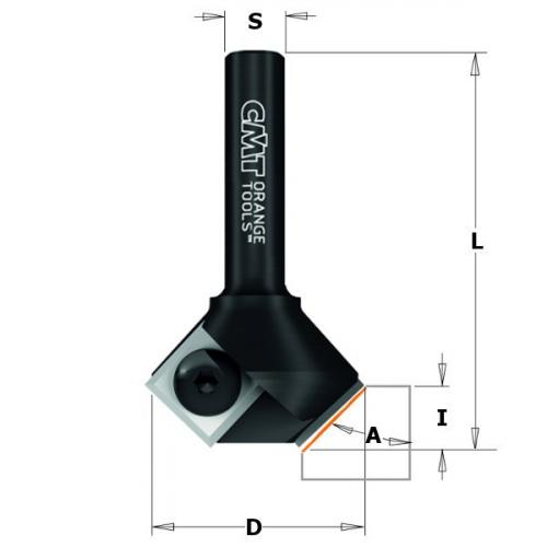 Viistejyrsinterä irtopalalla Z2 S=8 D=29X8X52 45° RH