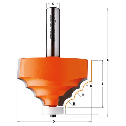 DECORATIVE EDGE BIT FOR CORIAN HW S=12 D=66,7x41,3 R=7,93