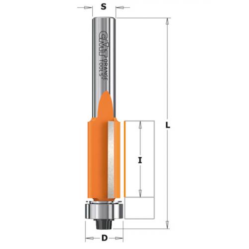 CMT - HWM FLUSH TRIM BIT W/BEARING S=6 D=6.35X25.4X63.5