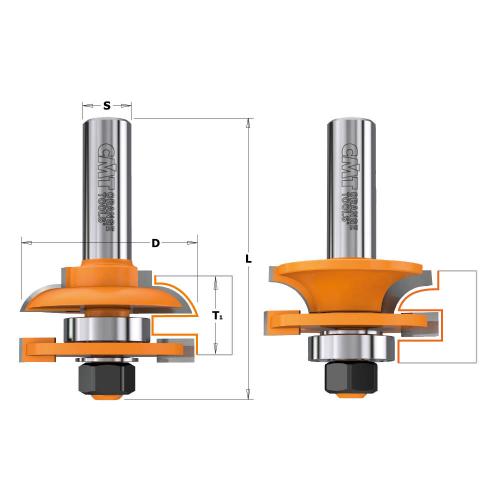 HW RAIL AND STILE BIT sarja D=44,4X22 S=8 (A)