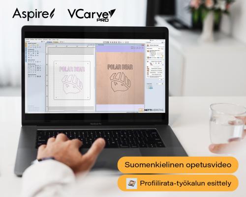 Opetusvideo - VCarve / Aspire - Profiilityöstörata - perusteet (2:28)
