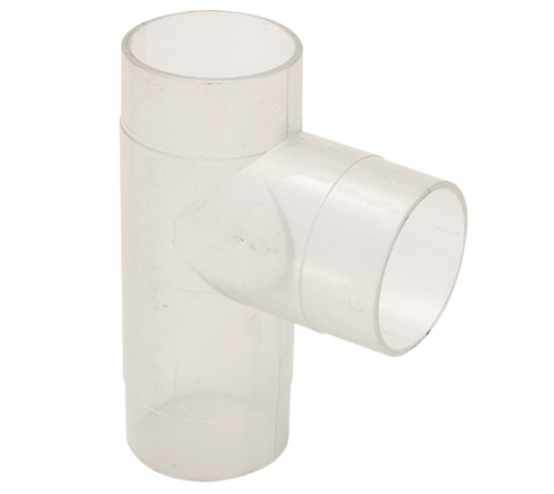Record - 2½" Clear Plastic T Fitting