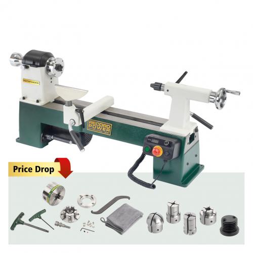 Record - Pathfinder Cast Iron Electronic Variable Speed Lathe - Package deal