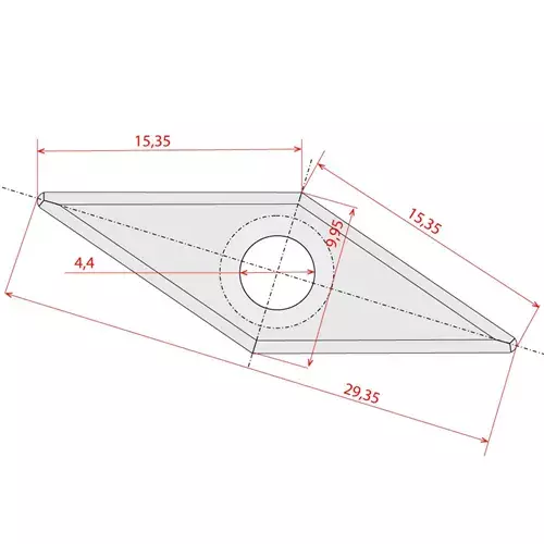 RSS-CB Timantin muotoinen teräpala 27x10x2,5 HW