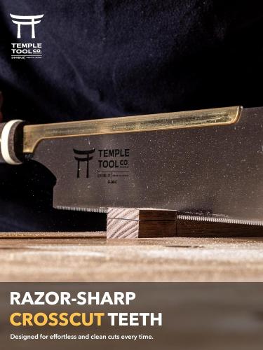Temple Tool D-240-C — Japanese dozuki backsaw 240 mm, fine crosscut teeth (0.5 / 0.3 / 25 TPI)