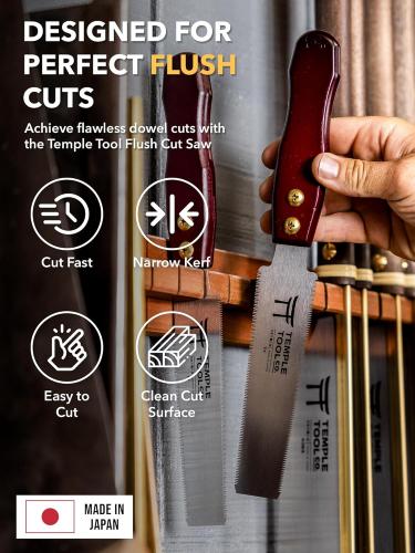 Temple Tool F-6 — japanilainen tasasaha 150 mm, haritamaton kaksiteräinen vetosaha (0.45 / 0.4 / 17/20 TPI)