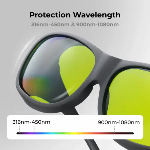 xTool - Laserskyddsglasögon för våglängderna 316–460 nm, 630–670 nm & 800–1080 nm