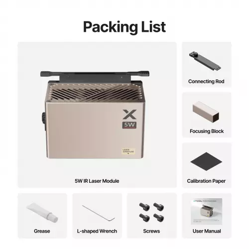xTool - 5W IR-lasermodul till P3 (1064 nm) - gravering av metall och plast