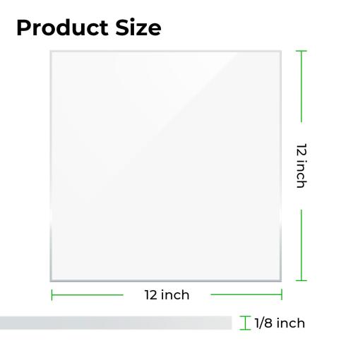 xTool - 3 mm kirkas kiiltävä akryylilevy, kirkas, 30 × 30 cm (1 kpl)