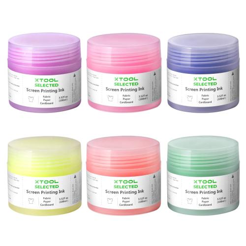 xTool - Fluorescent Color Screen Printing Ink Set (6 Colors, 100ml)