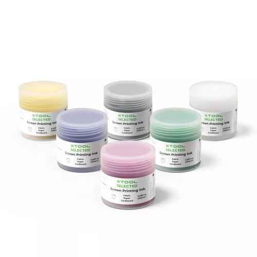 xTool - Glow in the Dark Color Screen Printing Ink Set (6 Colors, 100ml)