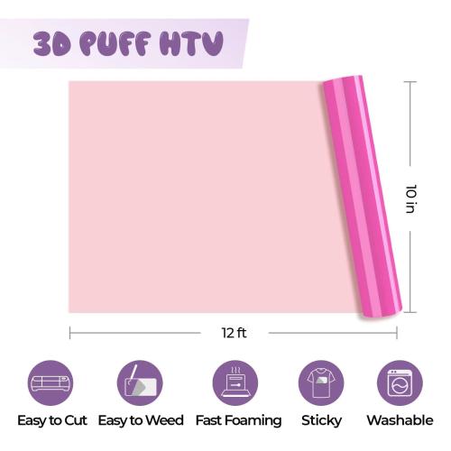 xTool - laserturvallinen 3D-kohosiirtokalvo, neonpinkki, 25 × 366 cm