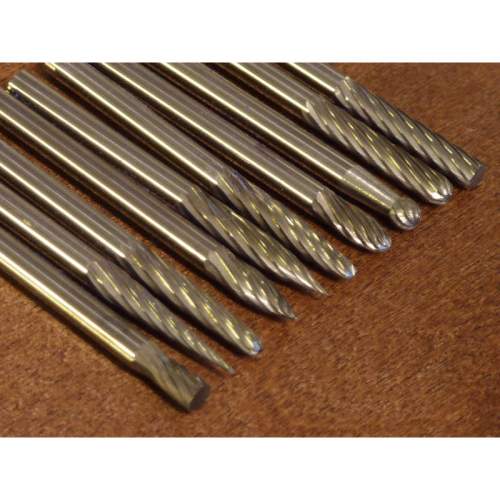 10 pieces Tungsten Carbide Rotary Burr SET 1/8 inch shank