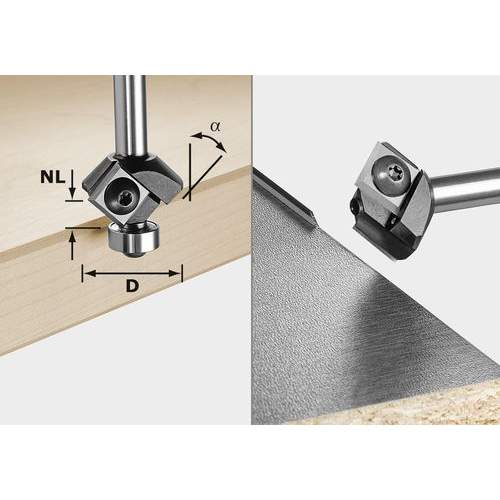 Festool - Kääntöteräinen viistejyrsin S8 HW 45° D27 12x12 KL